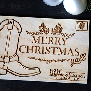 Personalized Wooden Holiday Card